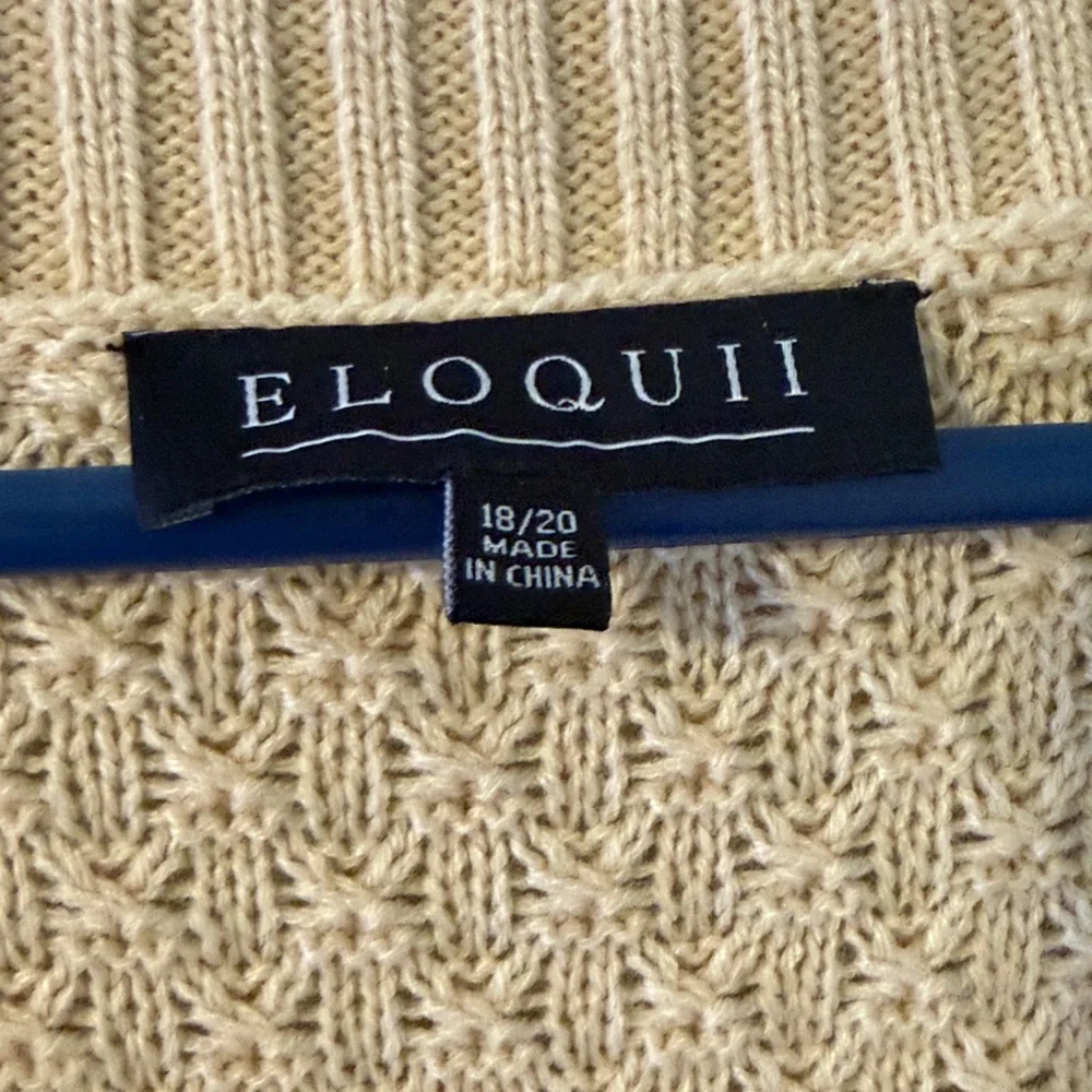 NWOT Eloquii womans plus size cream v neck split hem sweater dress Size 18/20 - Picture 4 of 8